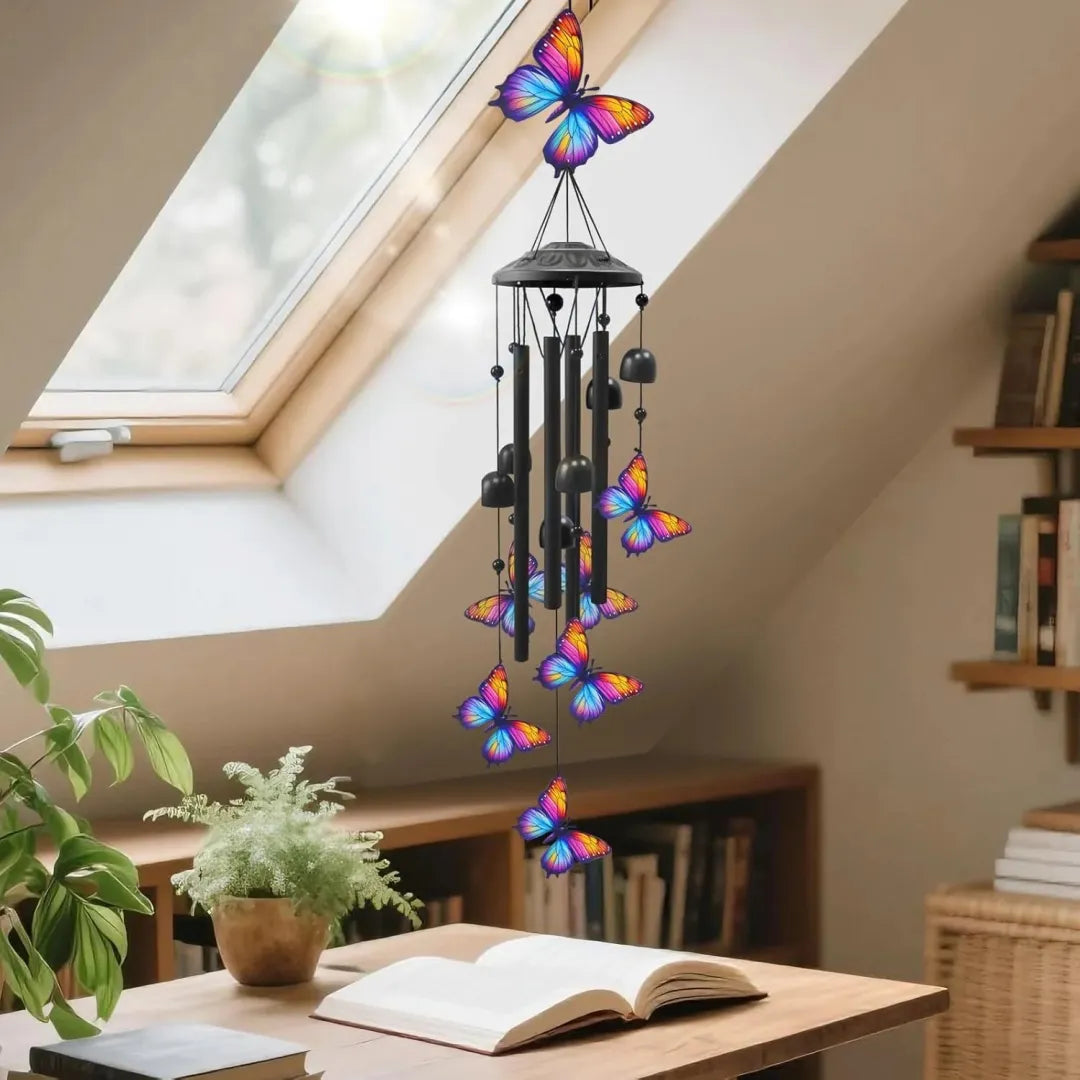Retro Colorful Hummingbird Wind Chime