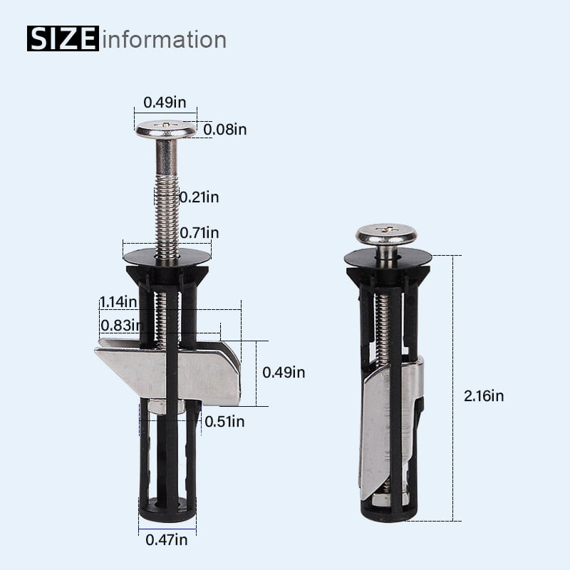 Heavy Duty Toilet Seat Fastener Bolt Kit (A Set of 2 Pcs)