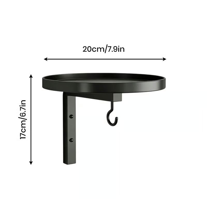 Wall-Mounted Metal Bird Bath with Hanging Hook
