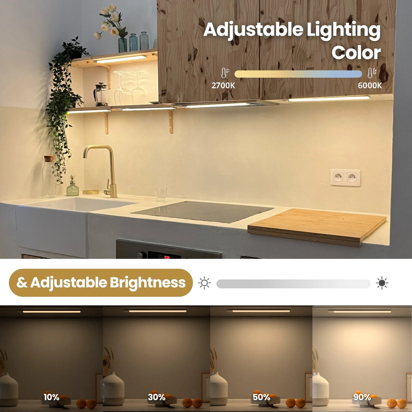 Motion Sensor Rechargeable Under Cabinet LED Light Bar