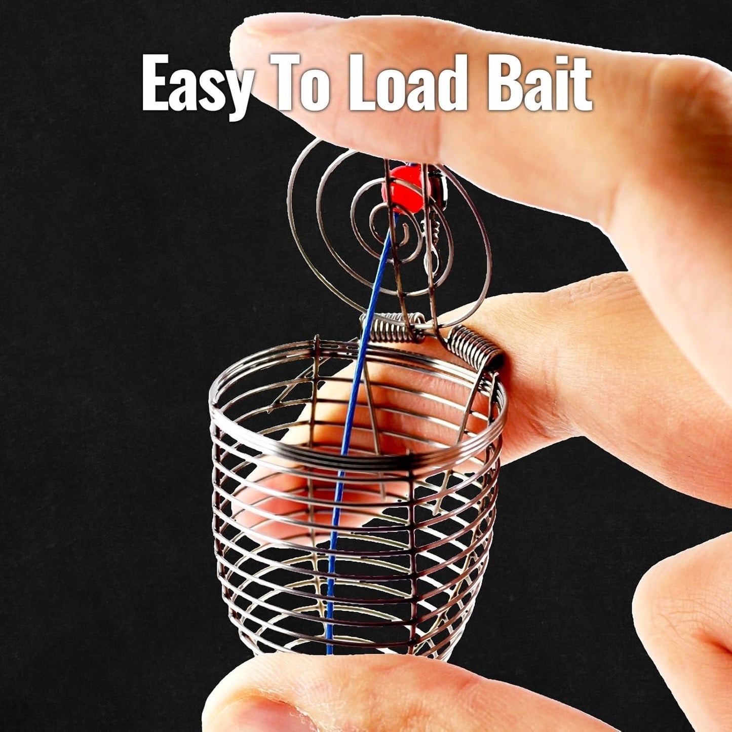 Stainless Steel Fishing Bait Cage Feeder 3-Piece Set – Durable Fish Attracting Rig Attachment