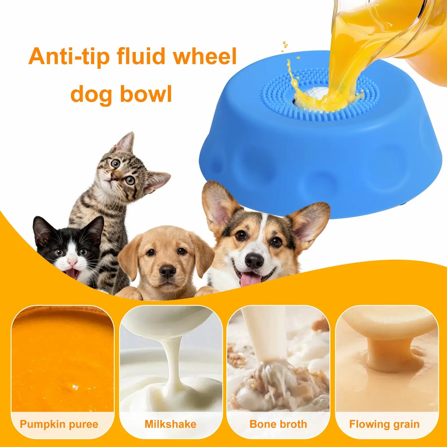 3-in-1 Suction Slow Feeder Dog Bowl with Treat Ball