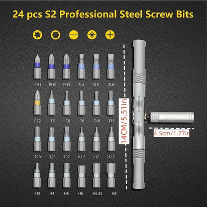 24-in-1 Magnetic Ratchet Screwdriver Repair Set