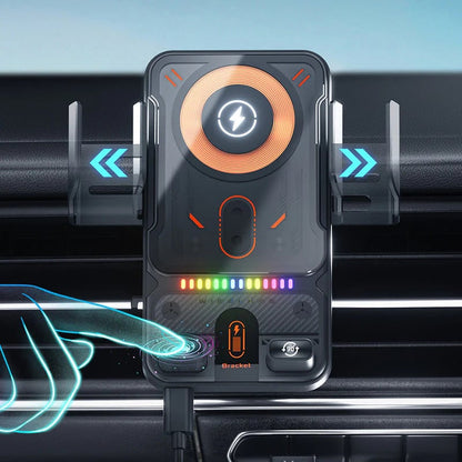 Cyberpunk Transparent Wireless Car Charger Mount