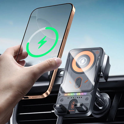 Cyberpunk Transparent Wireless Car Charger Mount