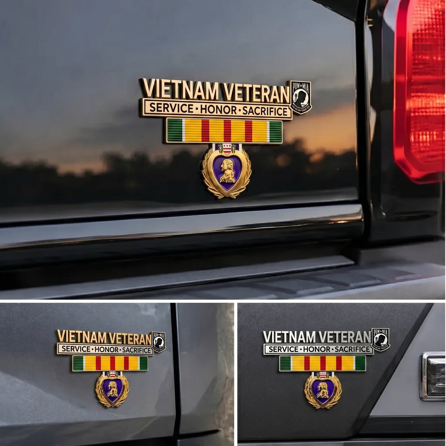 🎖️- Vietnam Veteran Tribute Car Emblem Metal Badge