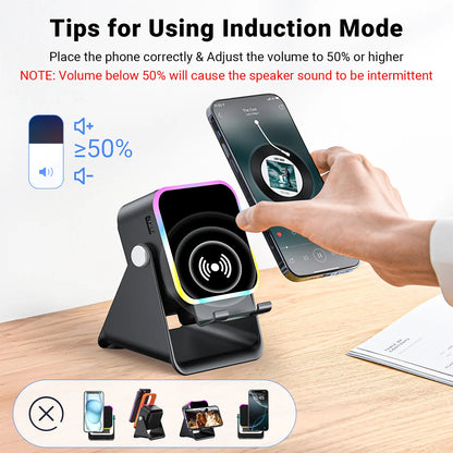 5-in-1 Wireless Speaker Phone Stand with Power Bank