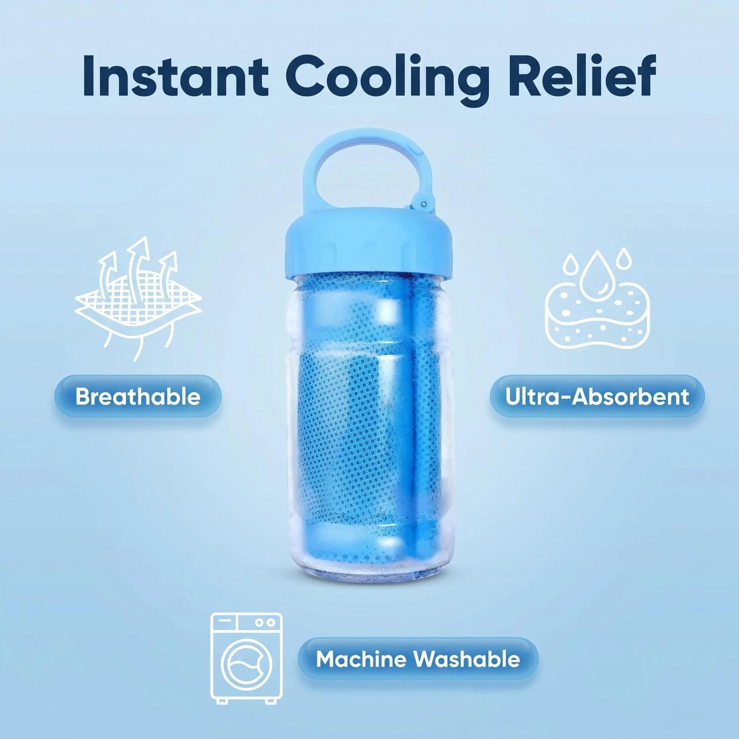 Cold Sweat Towel You Can Use Anywhere, Anytime! Reusable Soft Absorbent Cooling Portable
