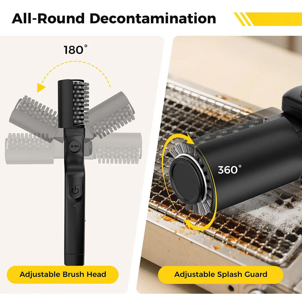 Electric BBQ Grill Brush with 7-Angle Adjustable Head