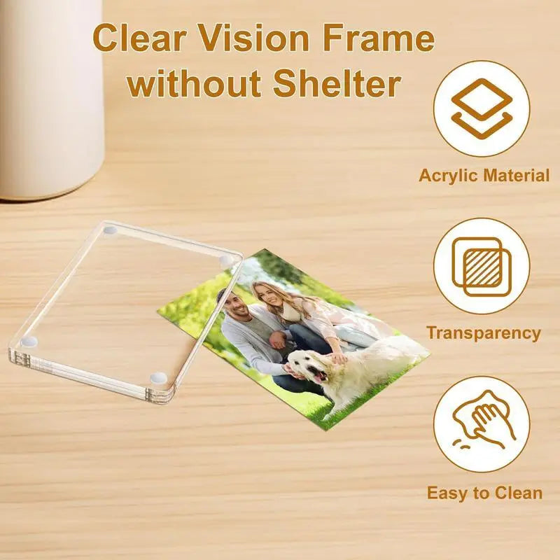 Magnetic Car Sun Visor Photo Clips Clear Acrylic Display Frames-3 Pack Car Picture Holder