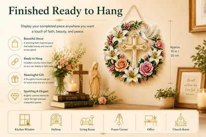 Christian Cross & Dove Diamond Art Hanging Ornament Kit