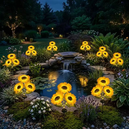 Glowing Solar Sunflower Lights for Garden & Patio Decor