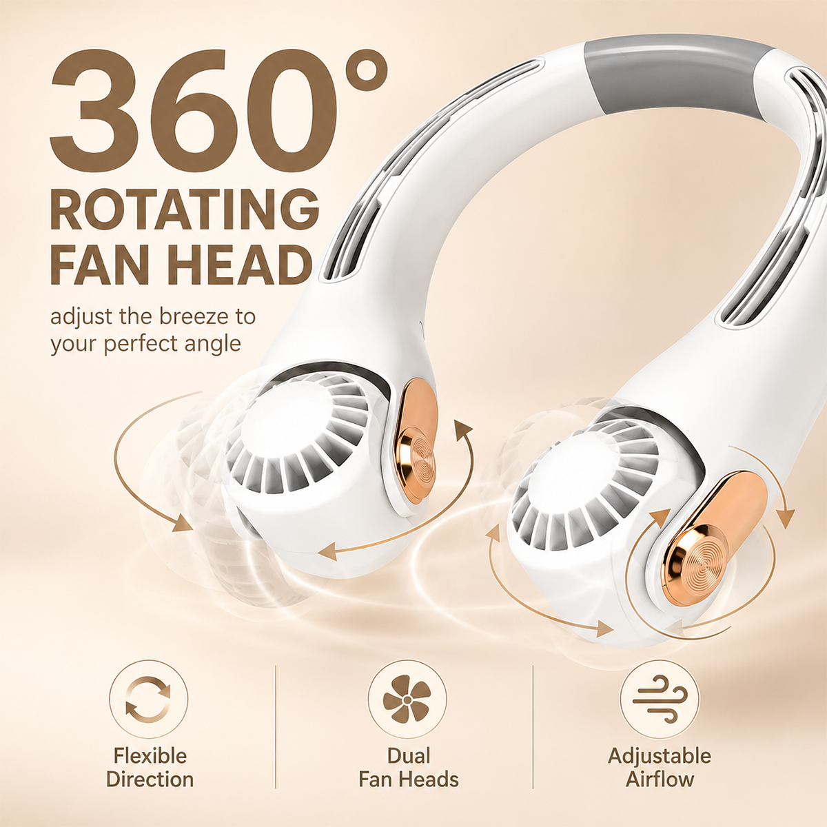 Portable Neck Fan - 3-Sec Instant Cooling