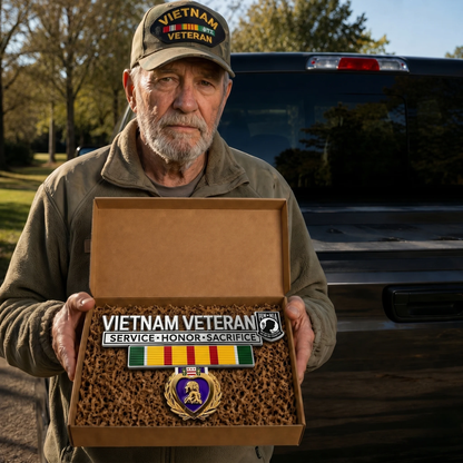 🎖️- Vietnam Veteran Tribute Car Emblem Metal Badge