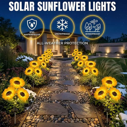 Glowing Solar Sunflower Lights for Garden & Patio Decor
