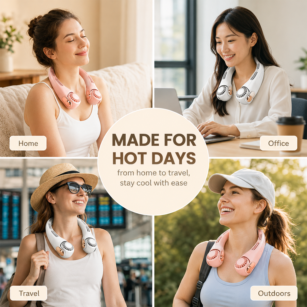 Portable Neck Fan - 3-Sec Instant Cooling