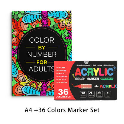 Color By Number Art Book with 75 Beautiful Relaxing Adult Coloring Pages for Stress Relief