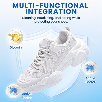 White Shoe Cleaner Cream Multipurpose No-Wash Solid Cleaner with Sponge