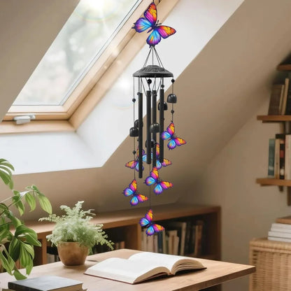 Retro Colorful Hummingbird Wind Chime
