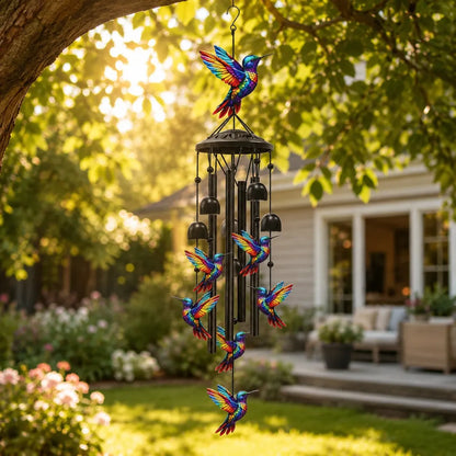 Retro Colorful Hummingbird Wind Chime
