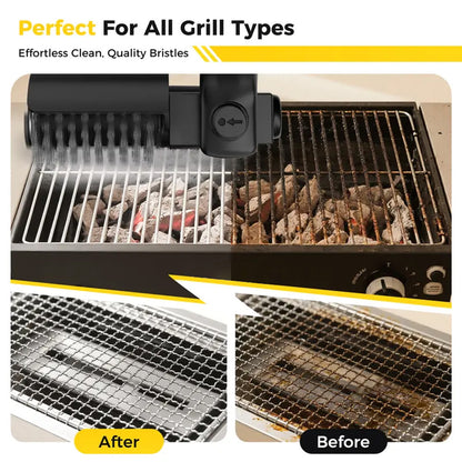Electric BBQ Grill Brush with 7-Angle Adjustable Head