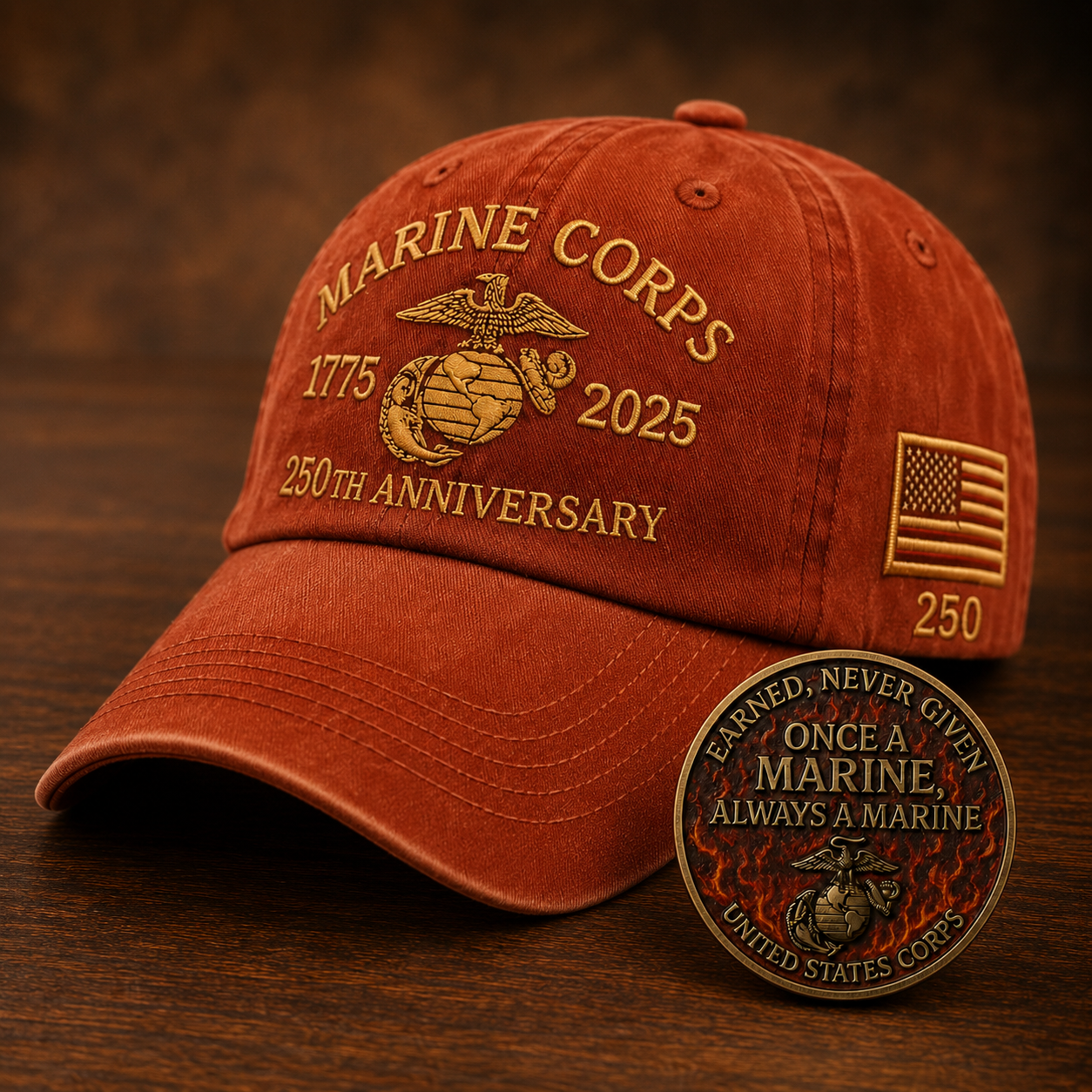 American Heritage Embroidered Cap with Free Honor Coin