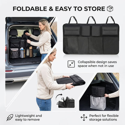 Car Trunk Organizer – Hanging Storage with 8 Pockets for SUVs & Trucks