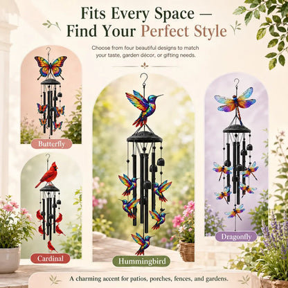 Retro Colorful Hummingbird Wind Chime