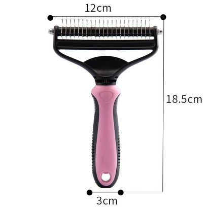 2-in-1 Pet Grooming Rake – Detangle, Deshed & Smooth Fur Easily