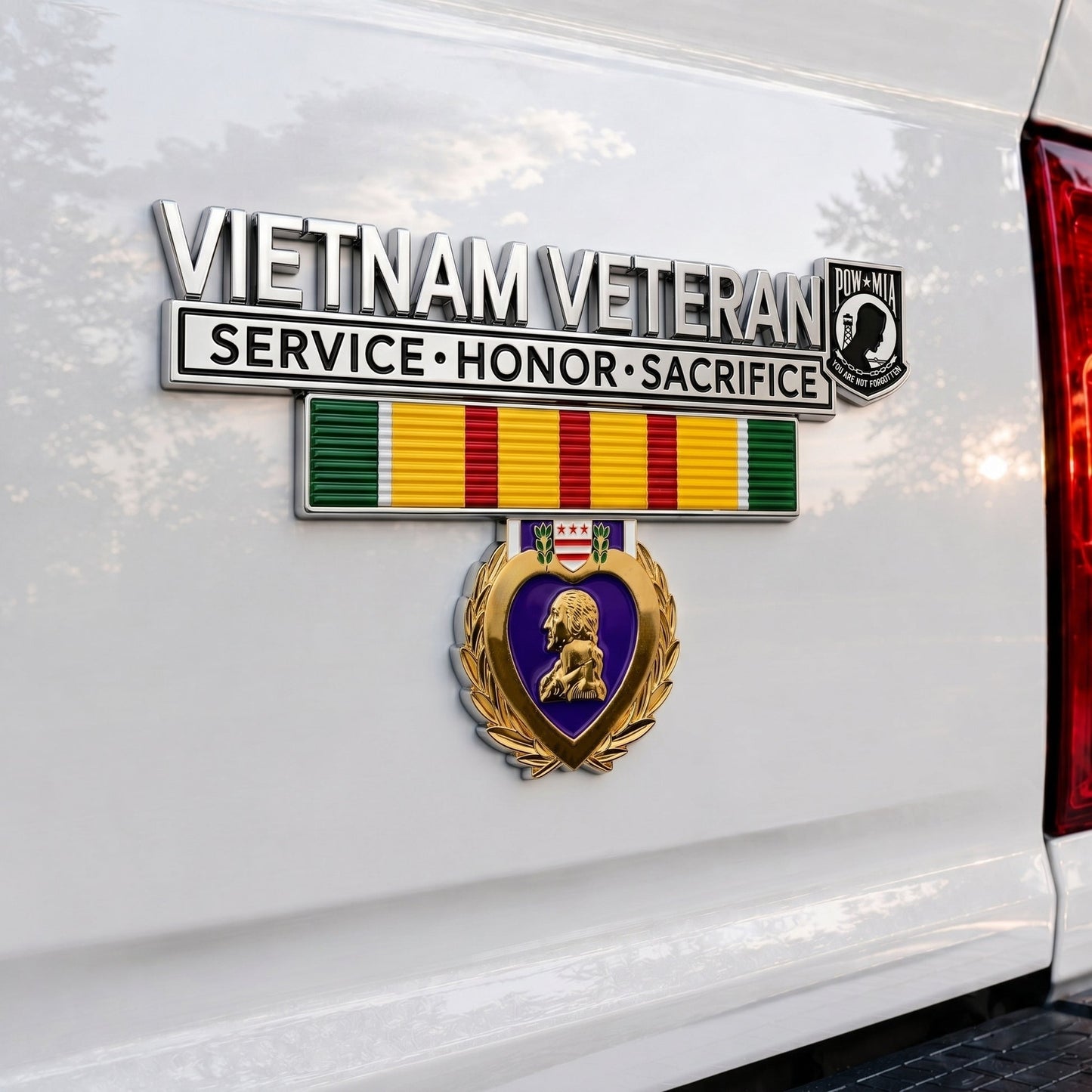 🎖️- Vietnam Veteran Tribute Car Emblem Metal Badge