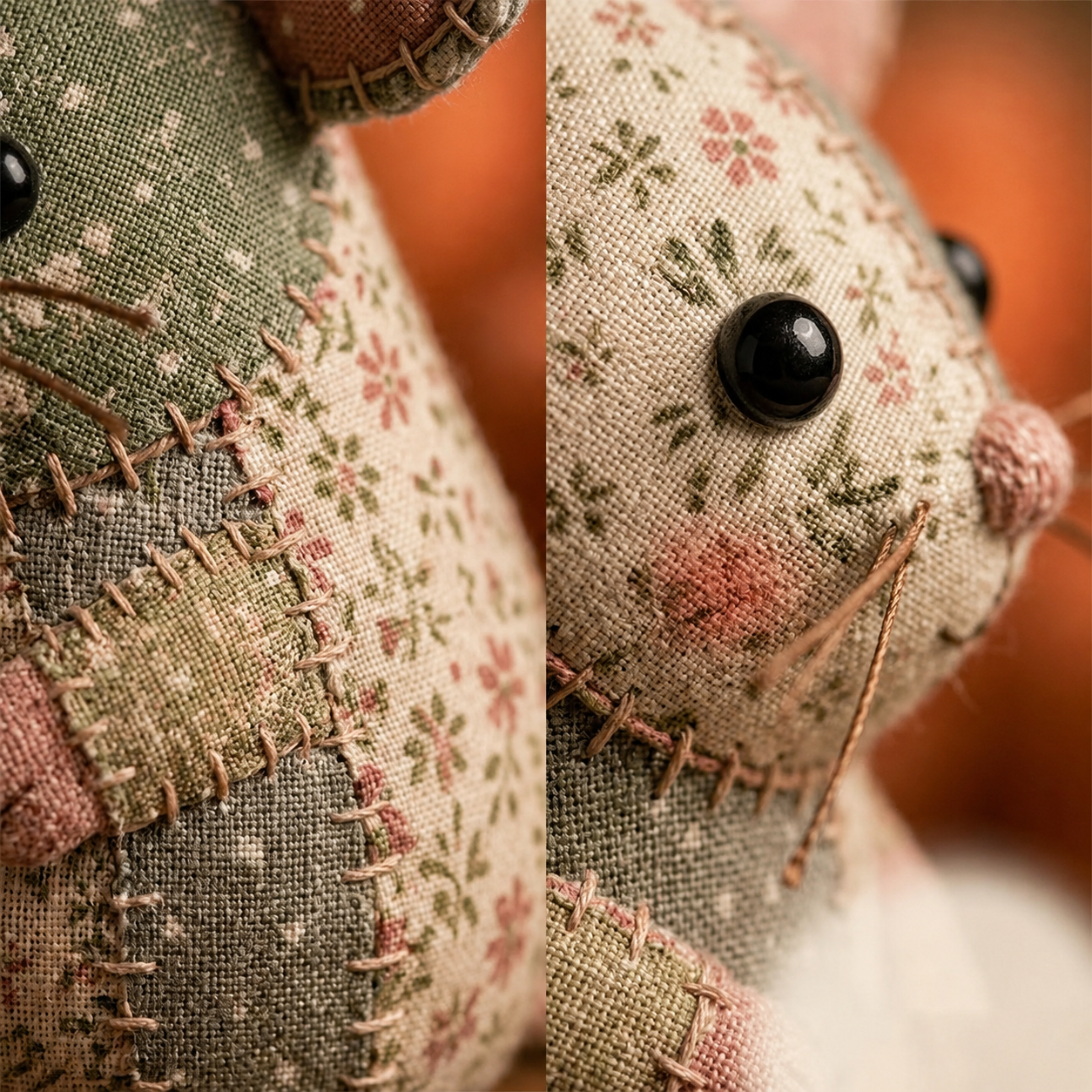 Handcrafted Vintage Mouse Plush Sewing Kit