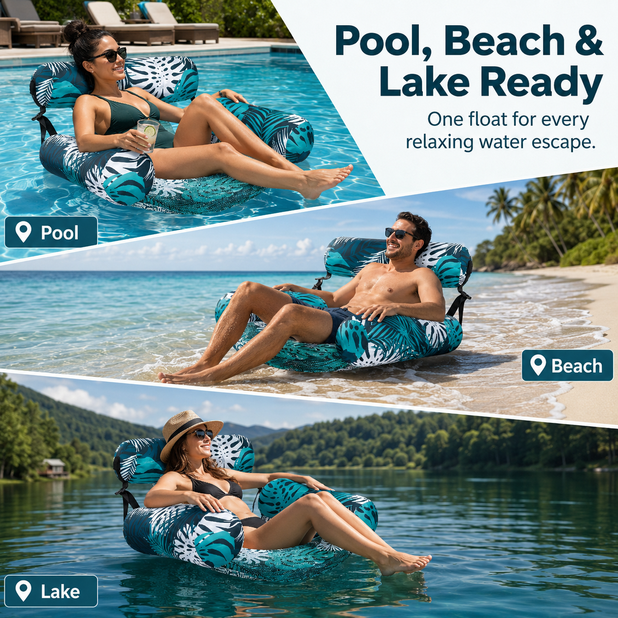 Pool Float Hammock | Saddle Lounge Chair for Summer Relaxation