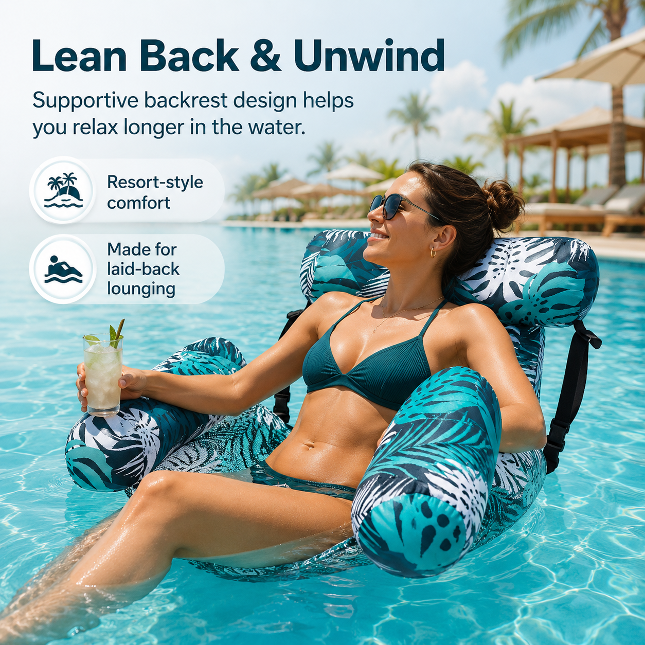Pool Float Hammock | Saddle Lounge Chair for Summer Relaxation
