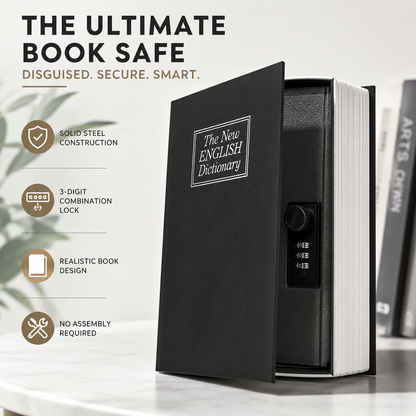 Book Shaped Security Lock Box