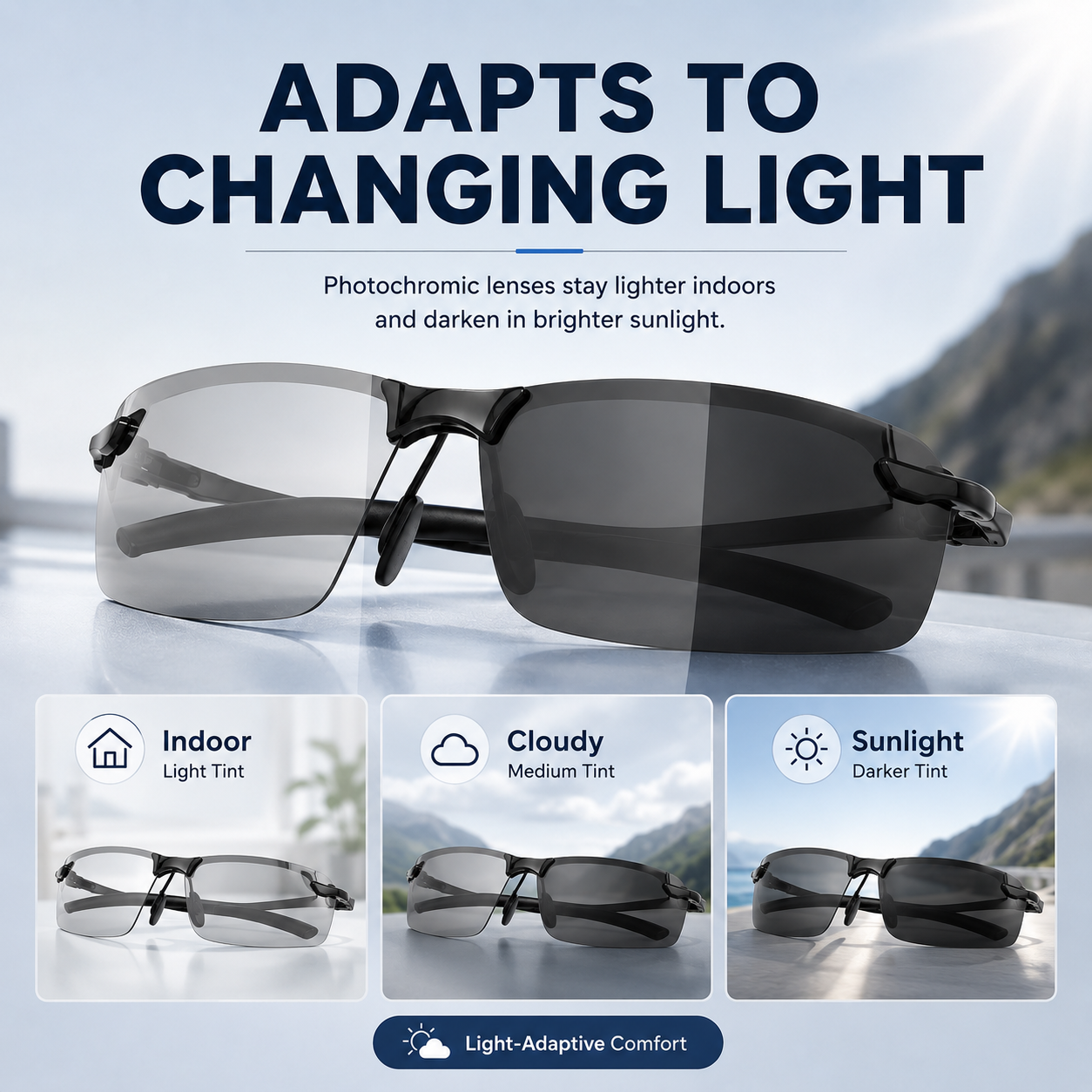 Summer Photochromic Polarized Sunglasses