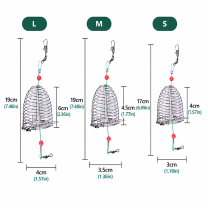 Stainless Steel Fishing Bait Cage Feeder 3-Piece Set – Durable Fish Attracting Rig Attachment