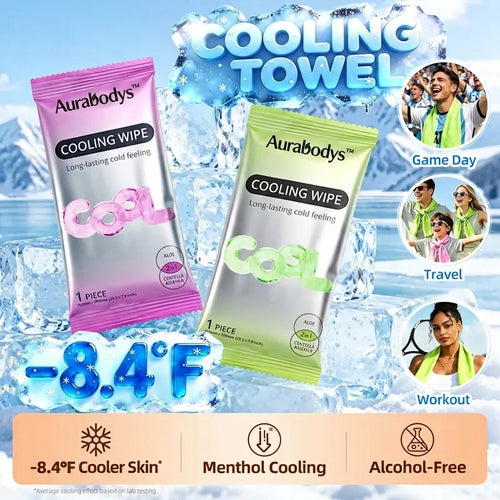 Cooling Towels & XL Menthol Cooling Wipes for Summer Heat, Sports, Travel & Outdoor Relief
