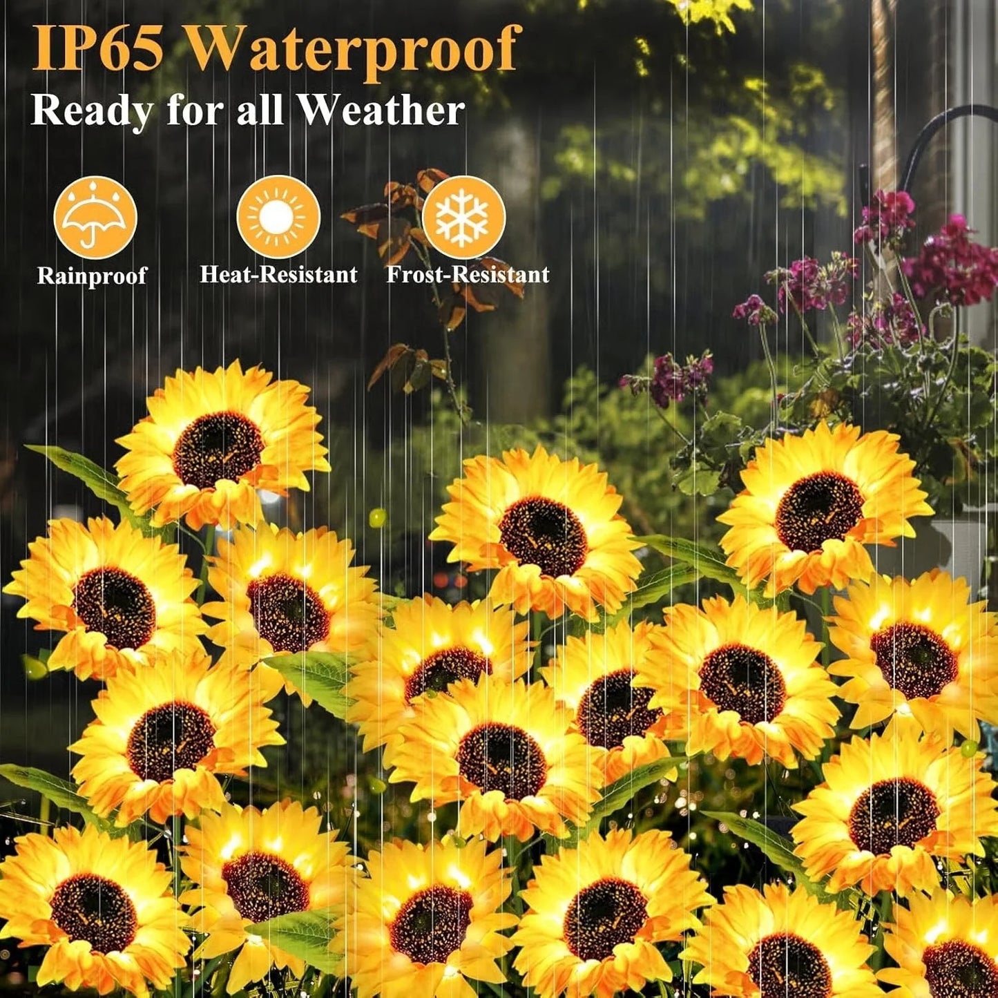 Glowing Solar Sunflower Lights for Garden & Patio Decor
