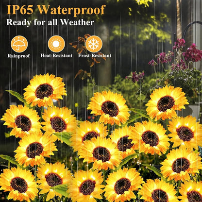 Glowing Solar Sunflower Lights for Garden & Patio Decor