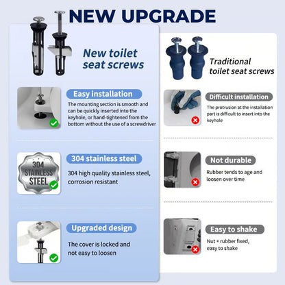 Heavy Duty Toilet Seat Fastener Bolt Kit (A Set of 2 Pcs)