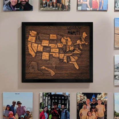 🇺🇸 Wooden USA Travel Map Puzzle🧩A Stylish Way to Track Your Journey