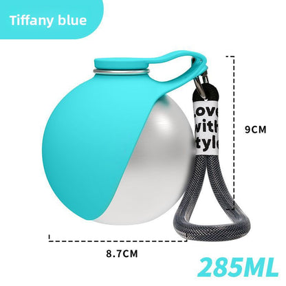 Foldable 304 Stainless Steel Dog Water Bottle Portable Pet Travel Drinking Cup