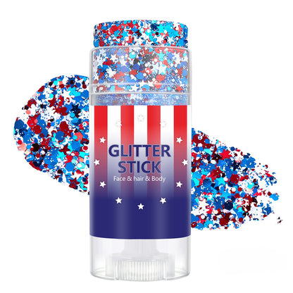 Patriotic Glitter Stick for Face, Hair & Body Sparkle