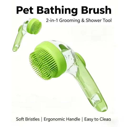 2 in 1 Pet Bath and Grooming Brush