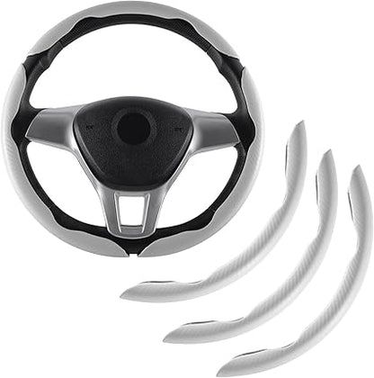 Carbon Fiber Silicone Car Steering Wheel Cover