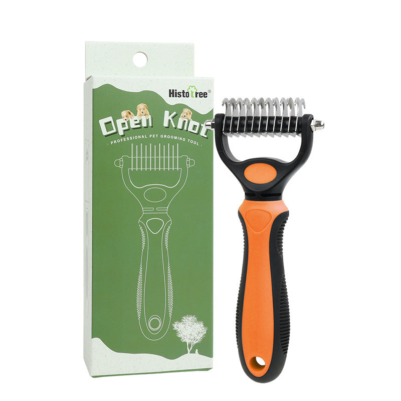 2-in-1 Pet Grooming Rake – Detangle, Deshed & Smooth Fur Easily