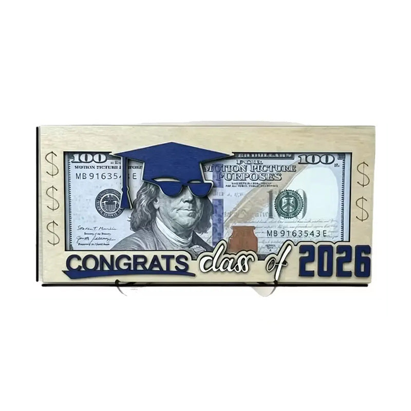 Graduation Money Holder 2026 Wooden Cash Gift Box