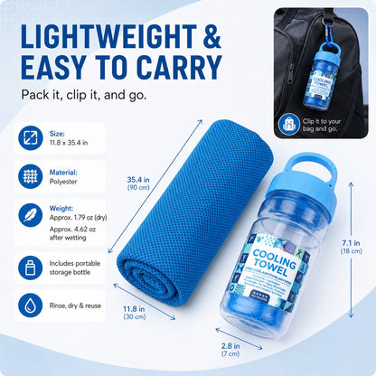 Cold Sweat Towel You Can Use Anywhere, Anytime! Reusable Soft Absorbent Cooling Portable