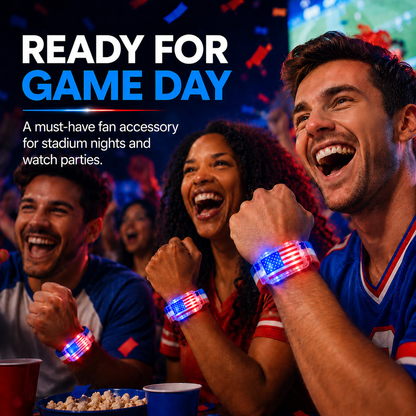 LED Flag Wristband for Game Day & Watch Parties