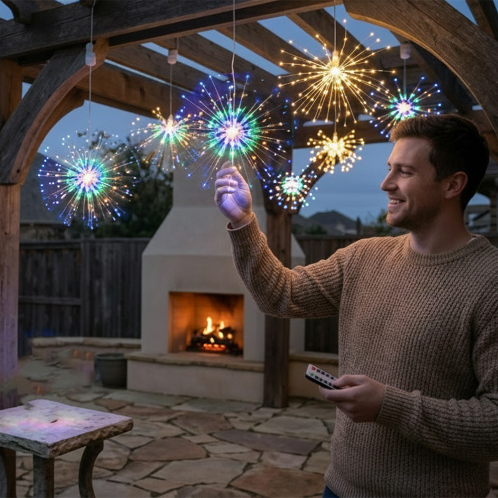 4-Pack Solar Fireworks Lights — 480 LEDs